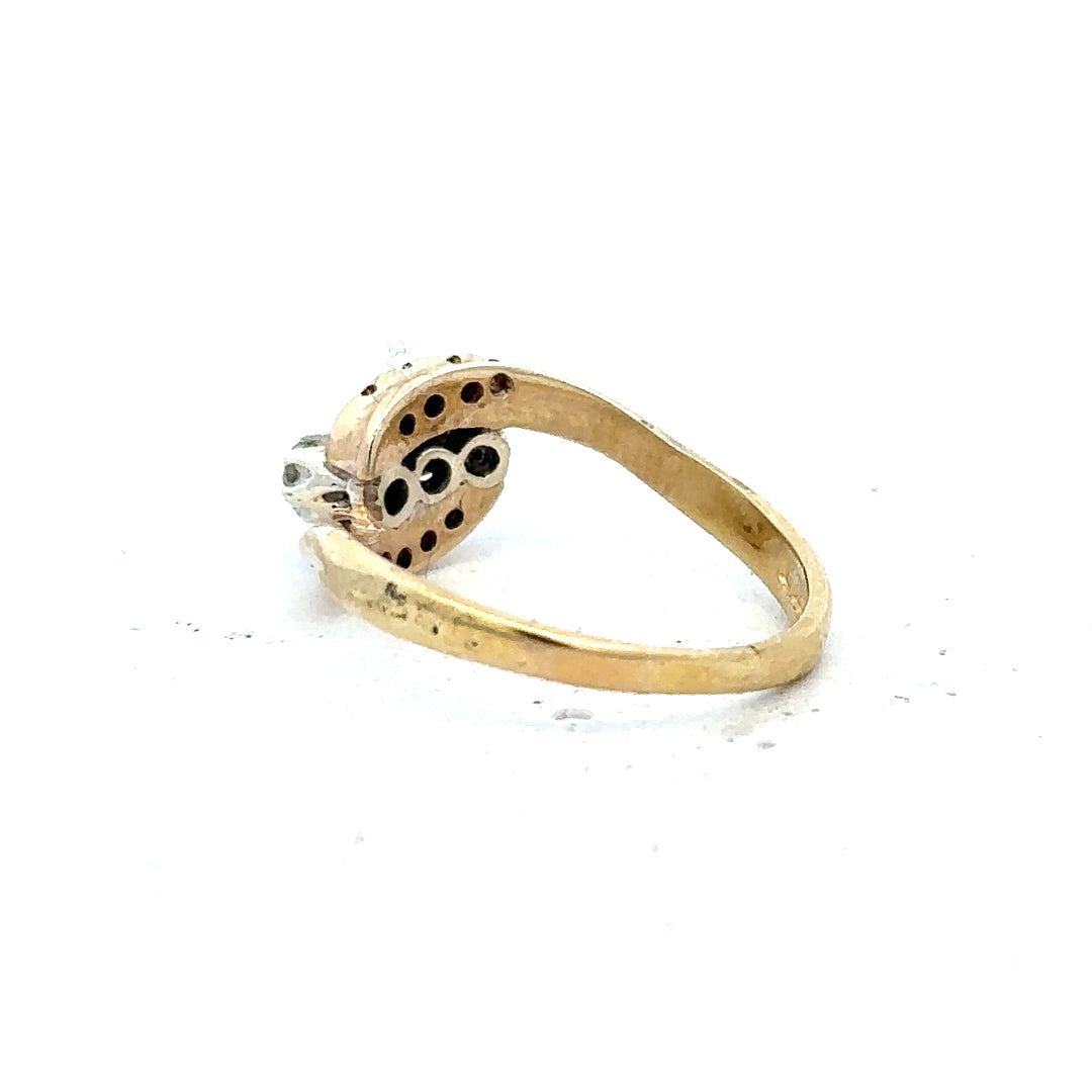 18ct yellow gold diamond ring in size M, featuring a sparkling diamond setting and elegant design.