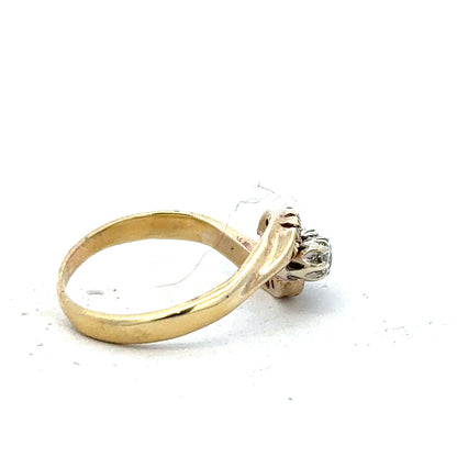 18ct yellow gold diamond ring in size M with sparkling diamonds, unbranded jewelry showcasing elegant craftsmanship.