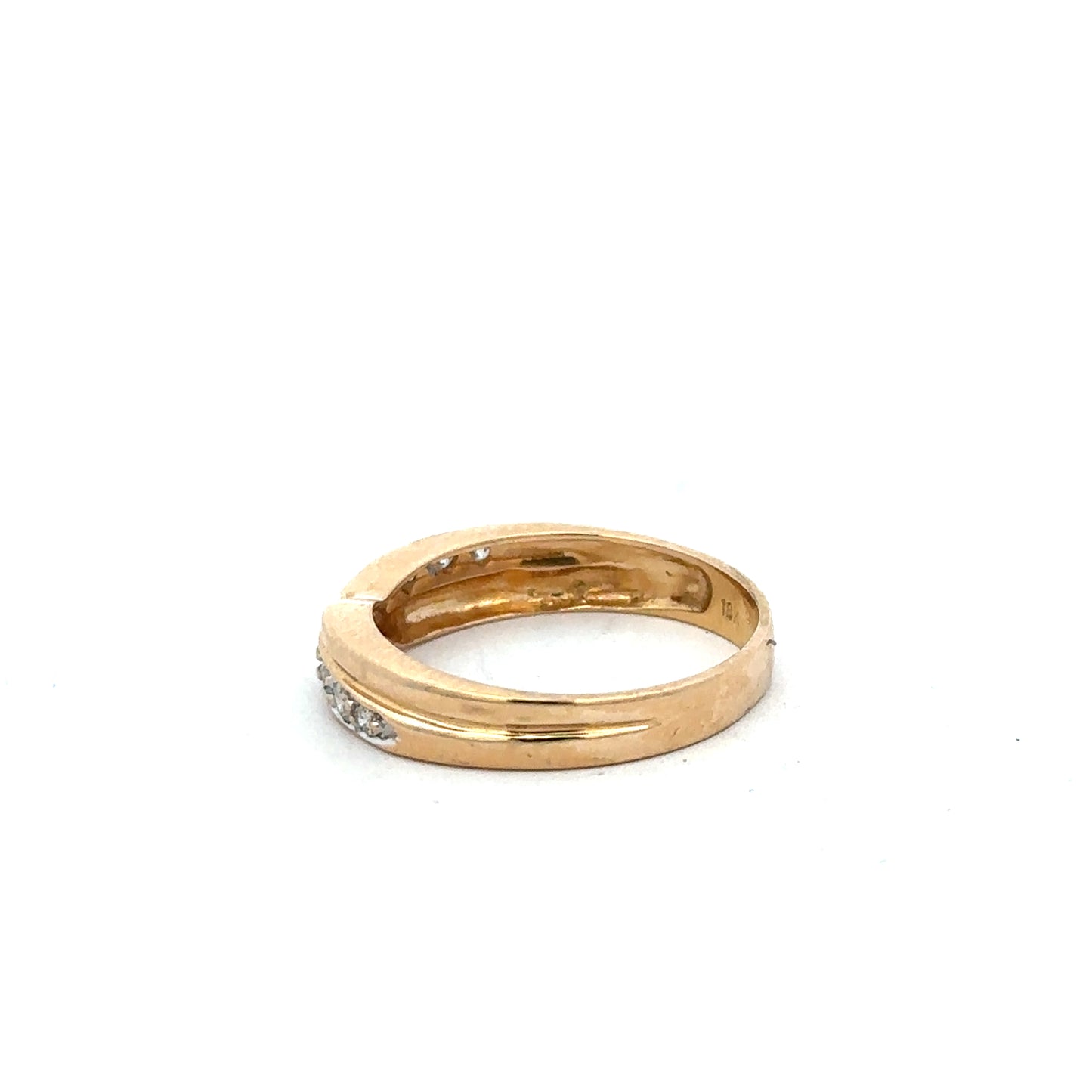 18ct yellow gold diamond ring in size N, featuring a sparkling diamond design, unbranded jewelry piece.
