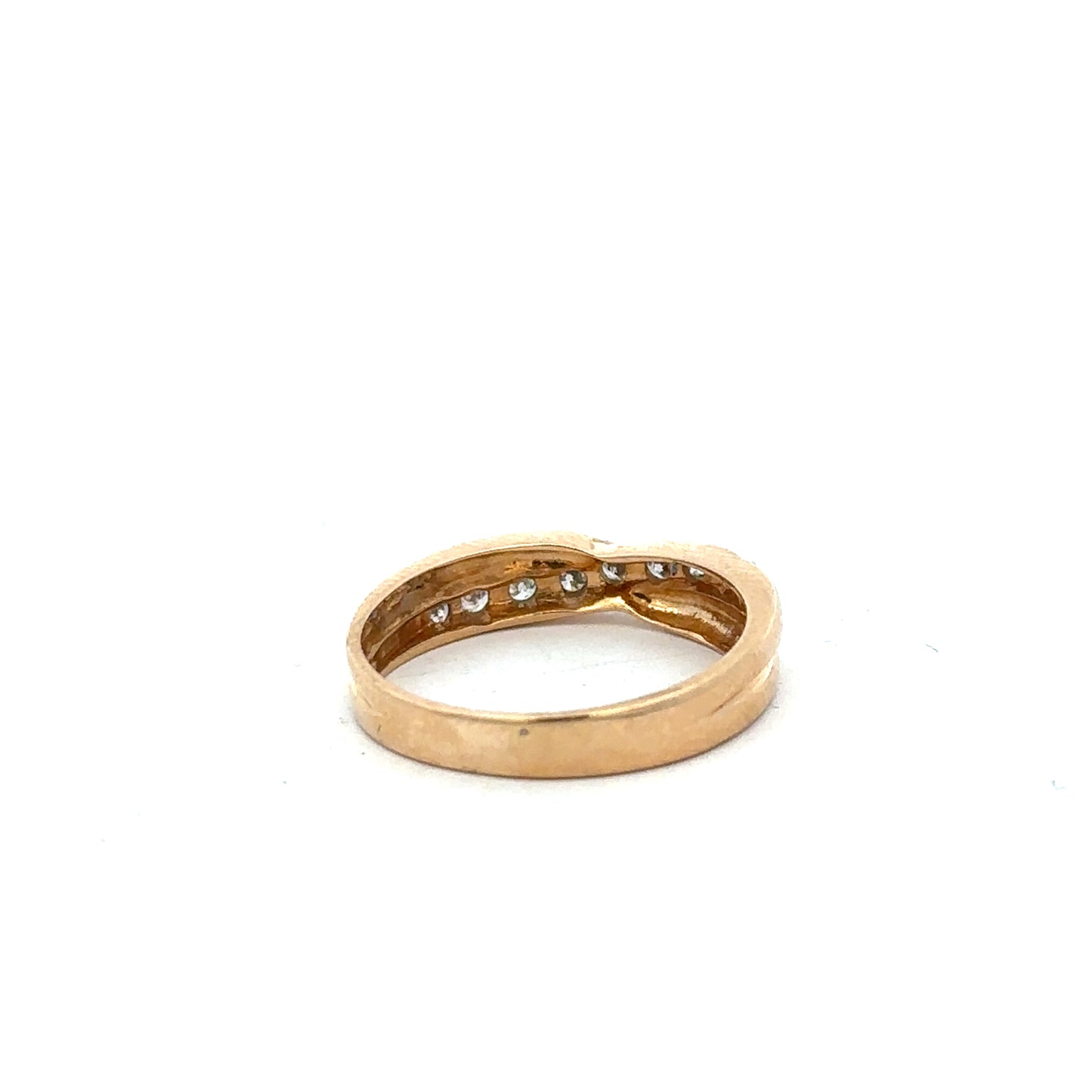 18ct yellow gold diamond ring in size N with sparkling diamonds, unbranded elegant jewelry piece.