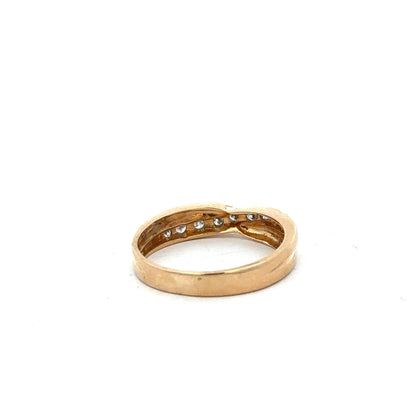 18ct yellow gold diamond ring in size N with sparkling diamonds, unbranded elegant jewelry piece.