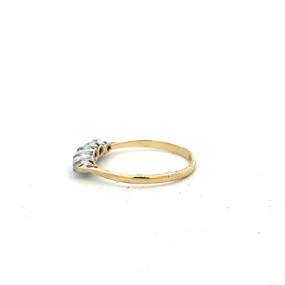 18ct yellow gold diamond ring in size N, featuring a sparkling diamond setting, unbranded jewelry piece.