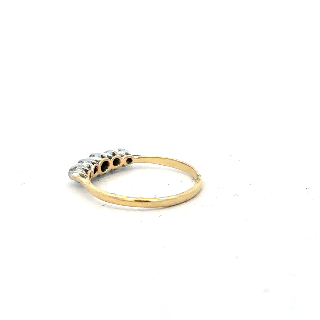 18ct yellow gold diamond ring in size N with sparkling diamonds, featuring a sleek and elegant design.