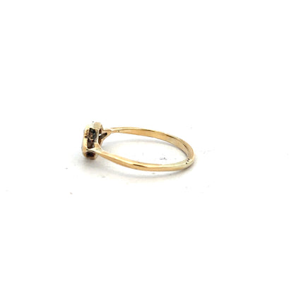18ct yellow gold diamond ring in size N, featuring a sparkling diamond, unbranded jewelry piece with elegant design.