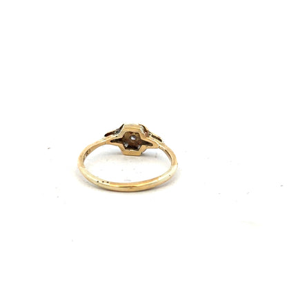 18ct yellow gold diamond ring in size N with a sparkling diamond setting, unbranded jewelry piece.