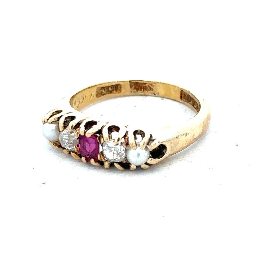 18ct yellow gold diamond ring in size N1/2, featuring a sparkling diamond setting and a polished gold band.