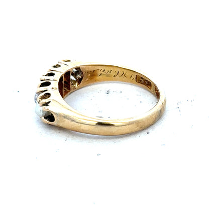 18ct yellow gold diamond ring in size N1/2 with sparkling diamonds, unbranded jewelry piece.