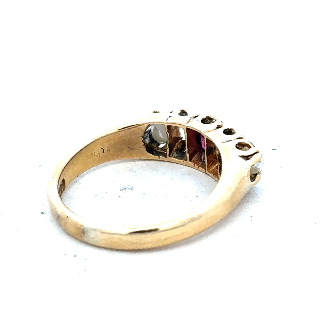 18ct yellow gold diamond ring in size N1/2, featuring a sparkling diamond setting and a classic band design.