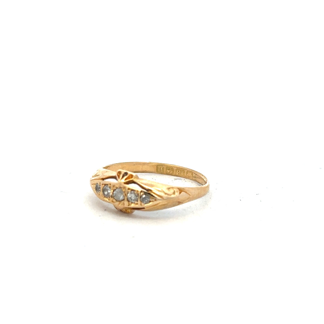 18ct yellow gold diamond ring, size O, featuring a sparkling diamond setting, unbranded jewelry for elegant style.