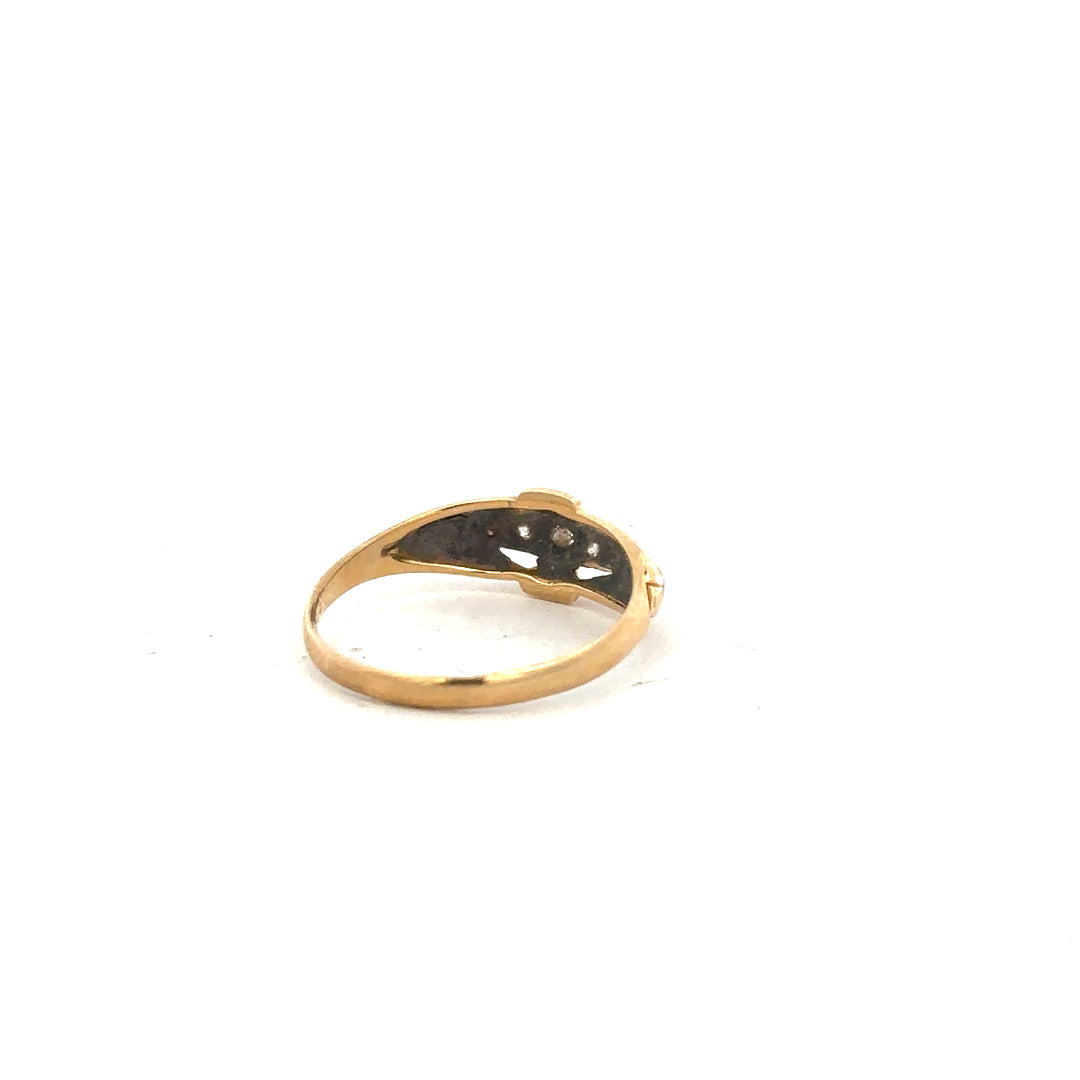 18ct yellow gold diamond ring in size O, showcasing a sparkling diamond set in a classic band.
