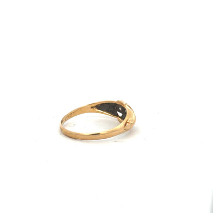 18ct yellow gold diamond ring, size O, featuring a sparkling diamond setting, unbranded jewelry piece.