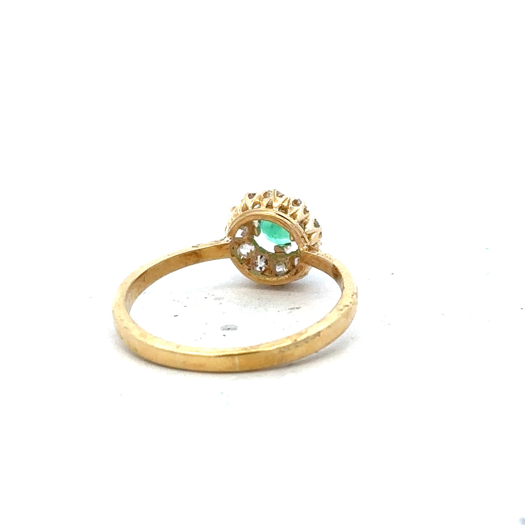 18ct yellow gold diamond ring in size P1/2 with sparkling diamonds, unbranded jewelry accessory.