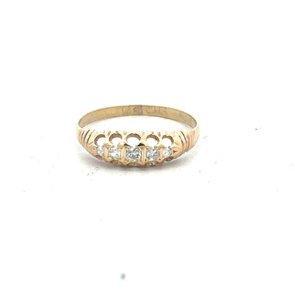 18ct yellow gold diamond ring in size S with sparkling diamonds, featuring a classic and elegant design.