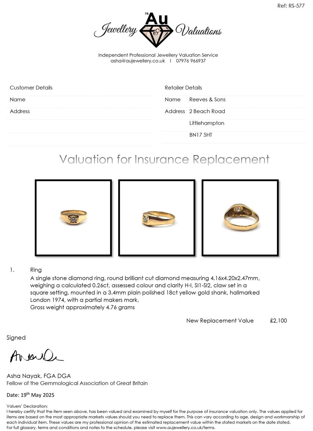 18ct yellow gold diamond ring in size S, featuring a sparkling diamond set in a classic unbranded jewelry design.