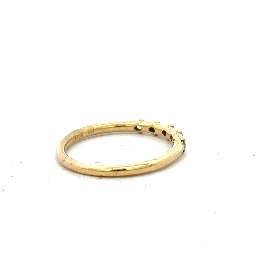 18ct yellow gold diamond ring size S with sparkling diamonds, unbranded jewelry piece, showcasing elegant design and craftsmanship.
