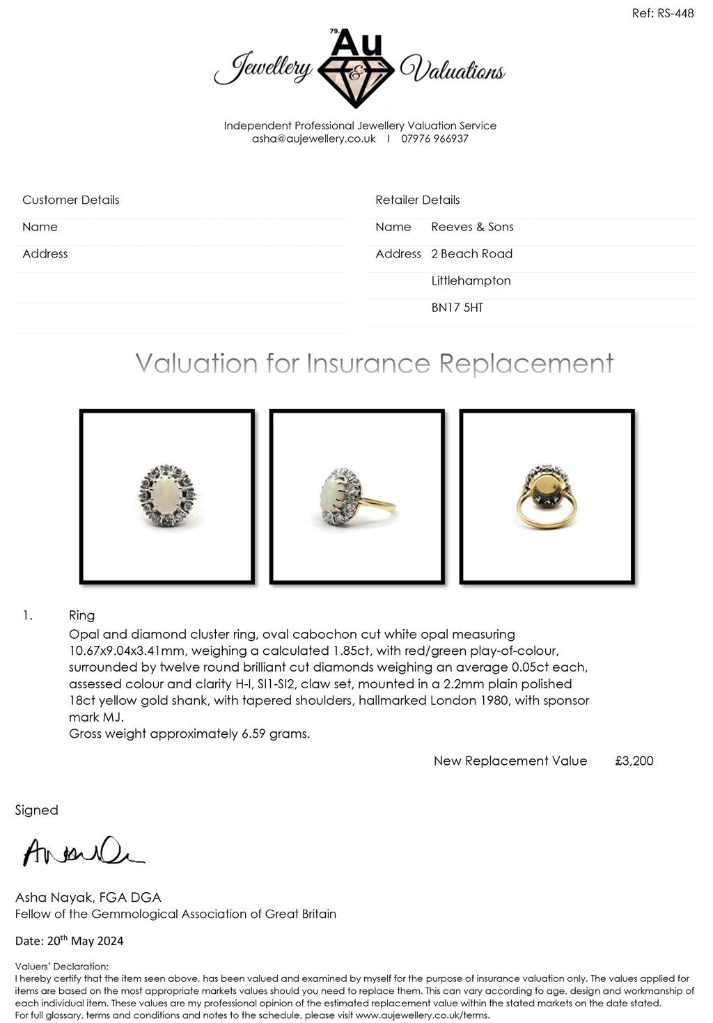 18ct yellow gold oval opal and diamond ring featuring a 1.85 carat opal and 0.60 carat diamonds, elegant jewelry piece.
