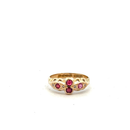 18ct yellow gold ring in size M with a smooth, polished finish, unbranded jewelry piece shown on a plain background.