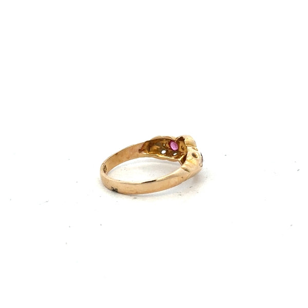 18ct yellow gold ring in size M with a smooth, polished finish, featuring a simple band design.