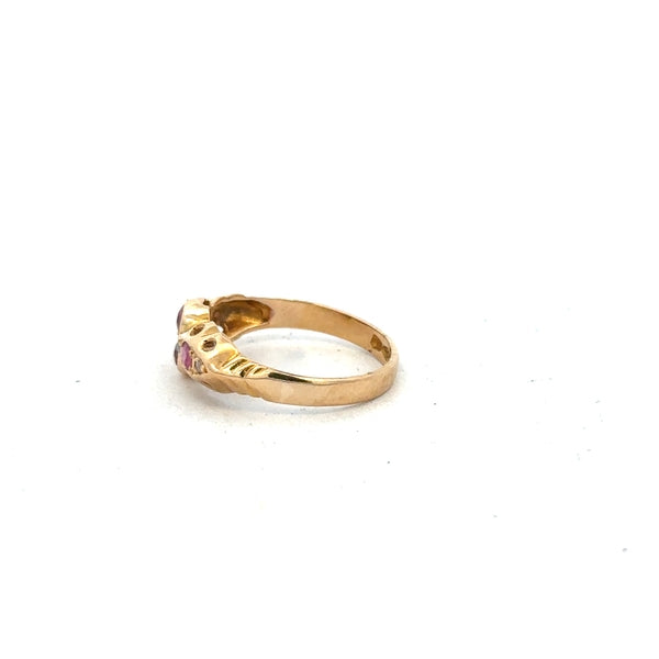 18ct yellow gold ring in size M with a smooth band, unbranded jewelry piece with a polished finish.