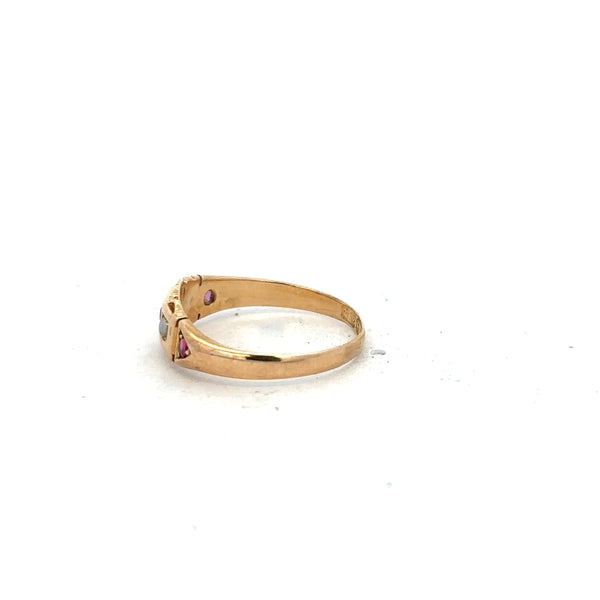 18ct yellow gold ring in size N with a smooth band, unbranded, shown on a plain background.
