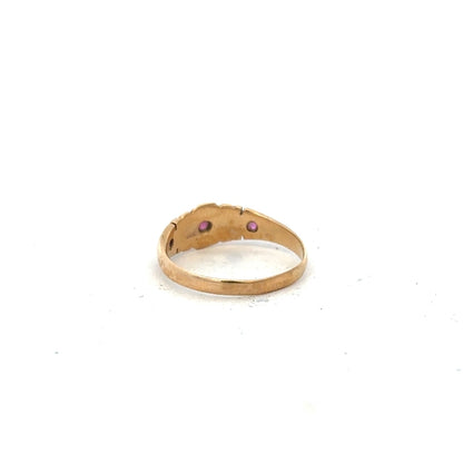 18ct yellow gold ring size N, unbranded, showcasing a smooth, polished band with a classic design.