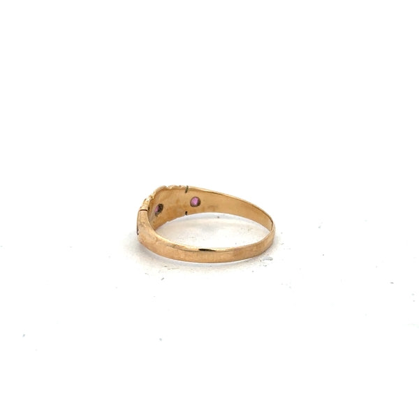 18ct yellow gold ring in size N with a smooth band, unbranded, showcasing a shiny, polished finish.