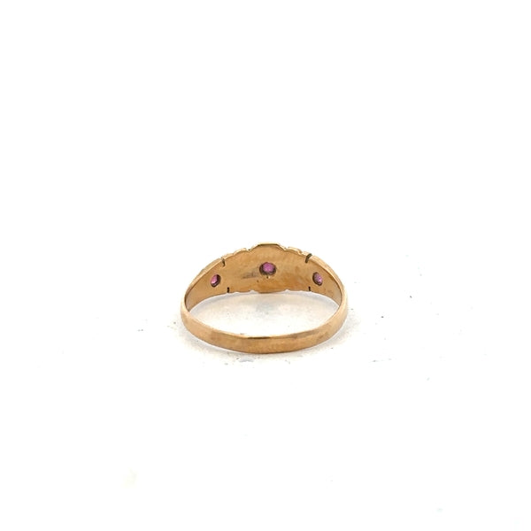 18ct yellow gold ring size N, unbranded jewelry with a smooth band, shown in a close-up image.