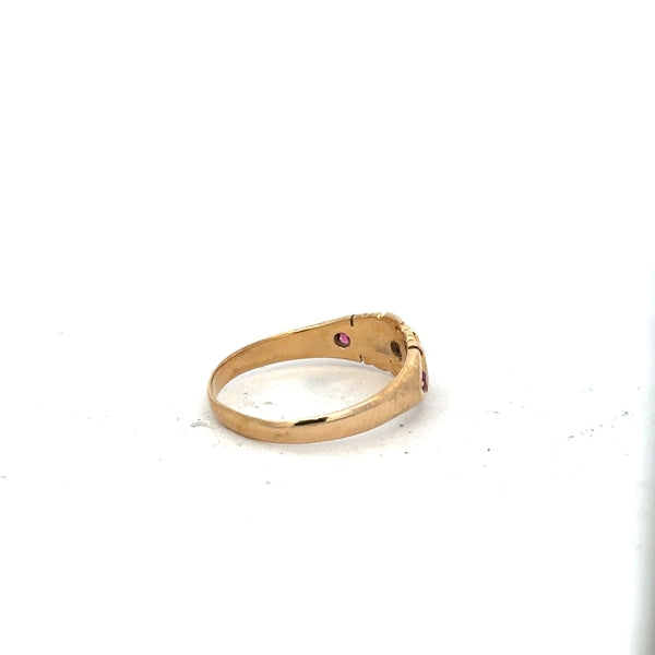 18ct yellow gold ring in size N, unbranded, showcasing a smooth band with a polished finish.