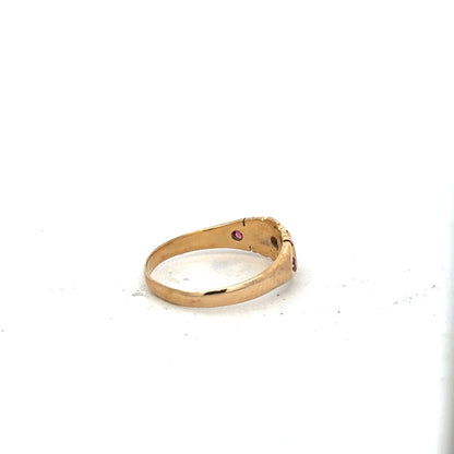 18ct yellow gold ring in size N, unbranded, showcasing a smooth band with a polished finish.