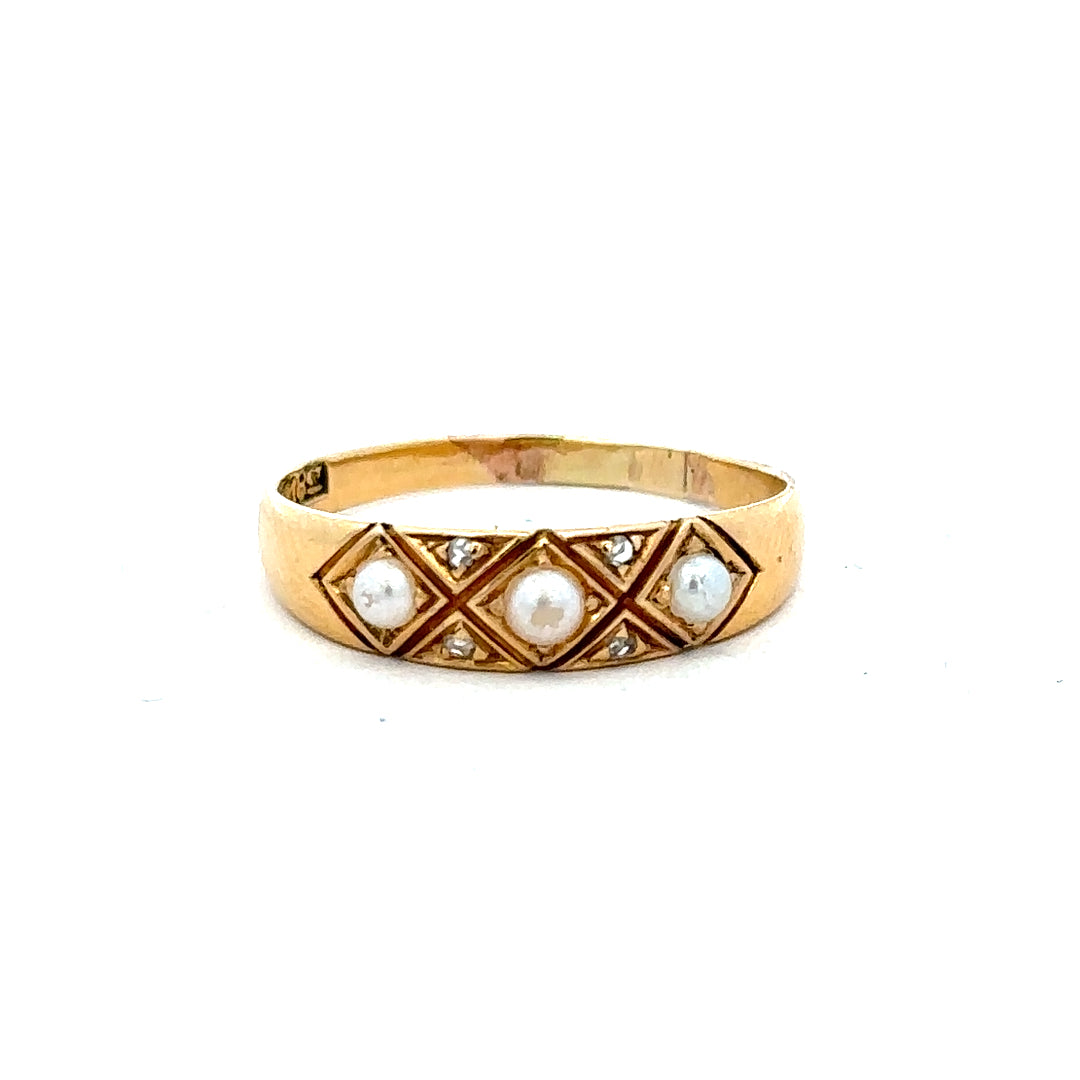 18ct yellow gold ring in size P1/2 with a smooth polished band, unbranded jewelry accessory.