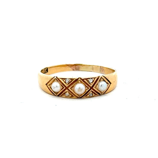18ct yellow gold ring in size P1/2 with a smooth polished band, unbranded jewelry accessory.