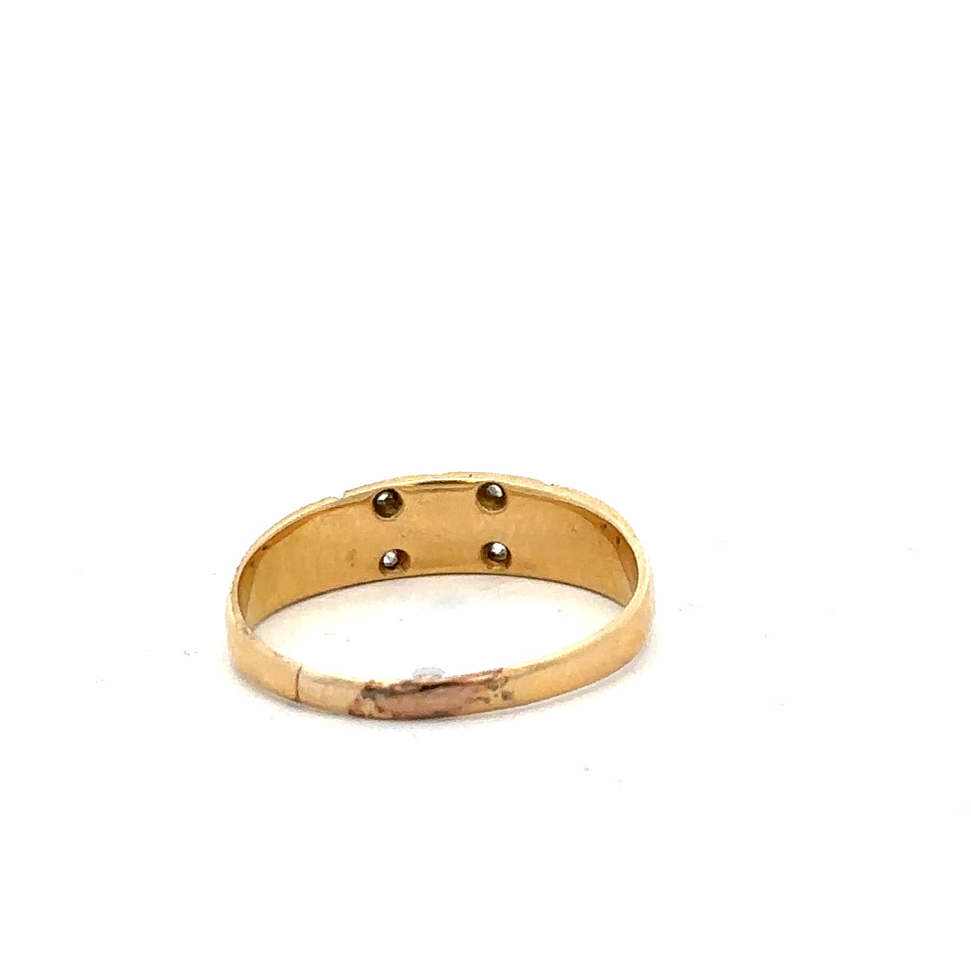 18ct yellow gold ring in size P1/2 with a smooth band, unbranded jewelry, showcasing a classic and elegant design.