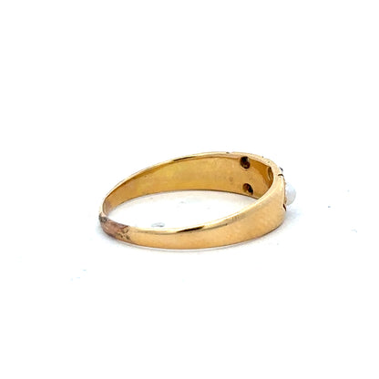18ct yellow gold ring size P1/2 with smooth band, unbranded jewelry, showcasing elegant craftsmanship and warm gold finish.