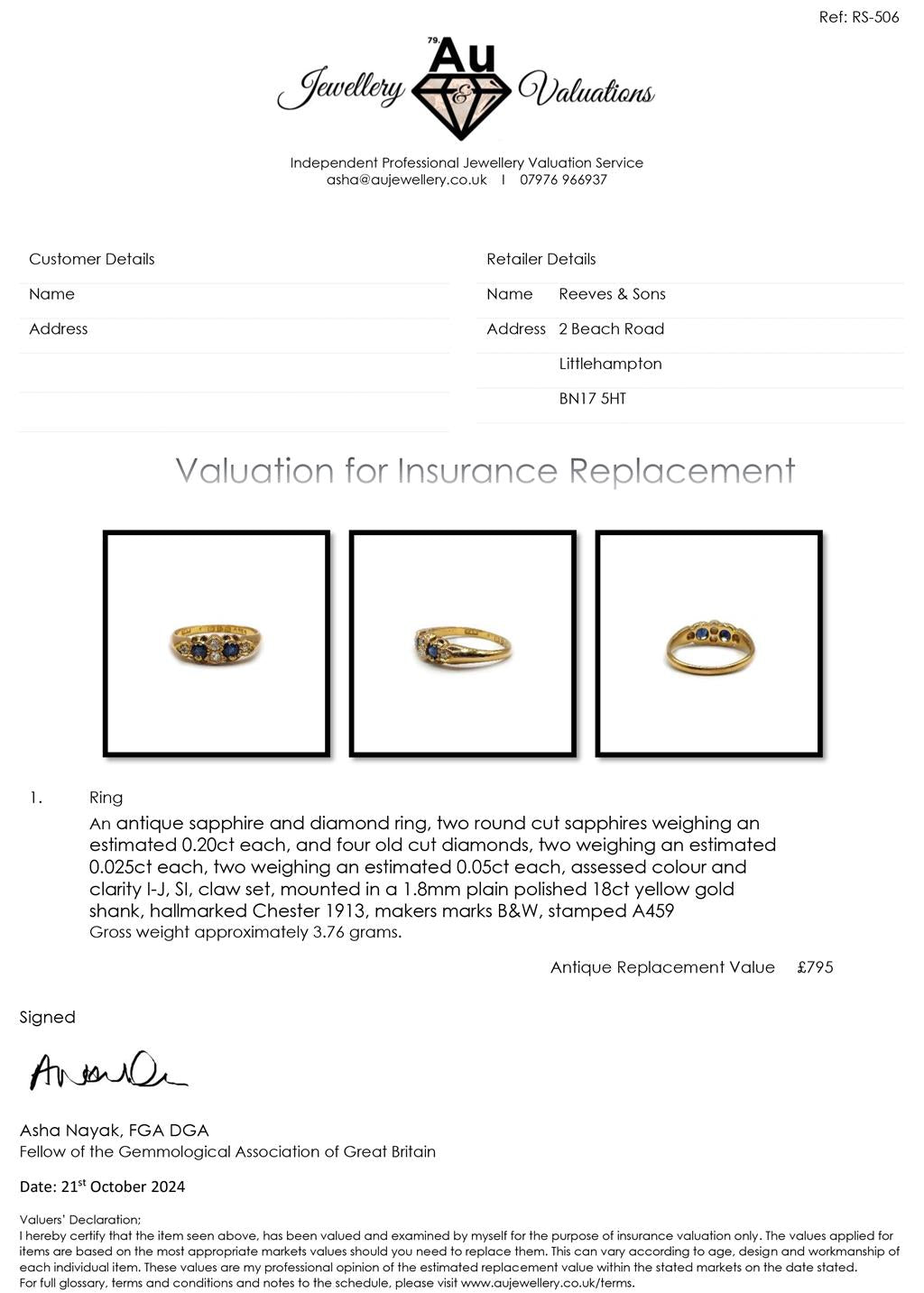 Unbranded 18ct yellow gold sapphire and diamond ring in size N1/2, featuring a detailed design with sparkling gemstones.