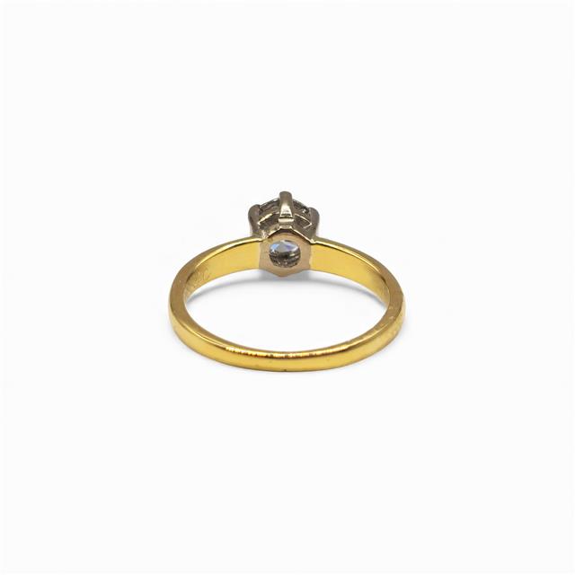 18ct yellow gold diamond ring with a single sparkling diamond, unbranded jewelry for elegant occasions.