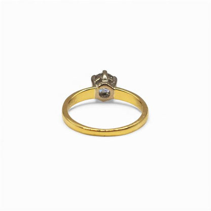 18ct yellow gold diamond ring with a single sparkling diamond, unbranded jewelry for elegant occasions.
