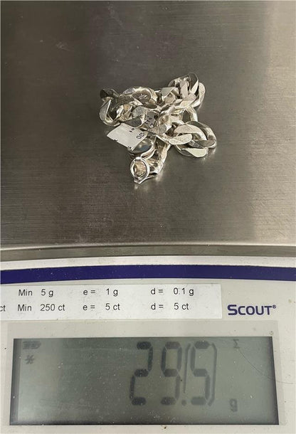 Silver bracelet made of 925 sterling silver, featuring a sleek, polished design with a secure clasp.