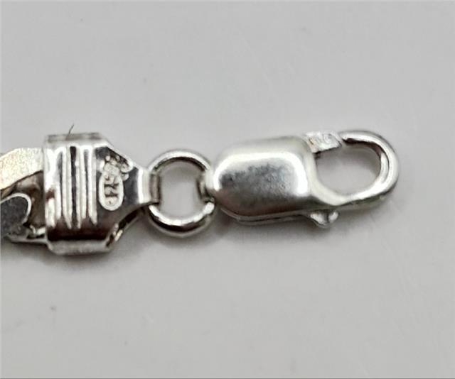 925 silver curb bracelet, unbranded, 20.5cm length, 26g weight, stylish jewelry piece with classic chain design.