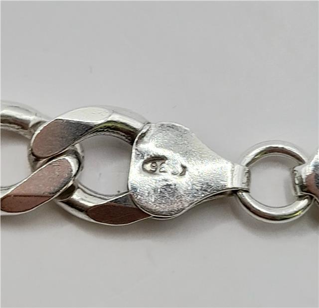925 silver curb chain, 19 inch length, 50.5g, unbranded jewelry chain with classic curb link design.