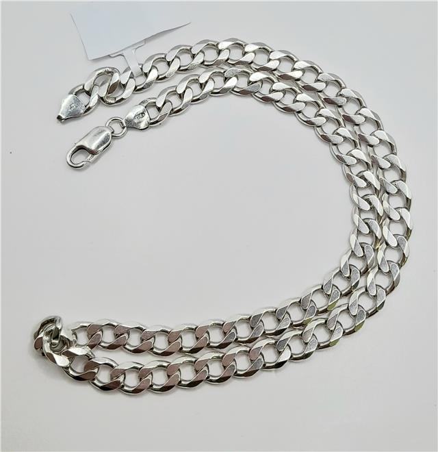 925 silver curb chain, 19-inch length, 50.5g, unbranded jewelry chain with a sturdy curb link design.