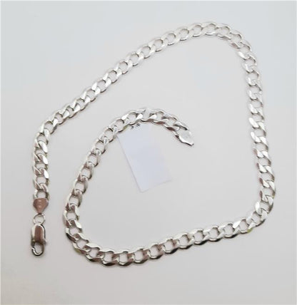 925 silver curb chain, 19 inch length, 50.5g, unbranded, showcasing detailed links and polished silver finish.