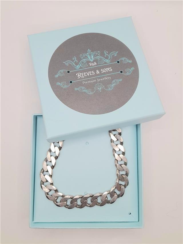 925 silver curb chain, 20 inch length, 86.7g, unbranded jewelry chain with a classic curb link design.