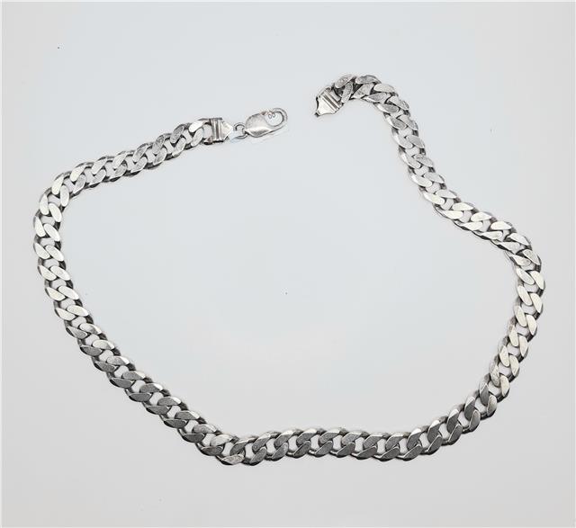925 silver curb chain, 20-inch length, 86.7g, unbranded jewelry chain with a classic curb link design
