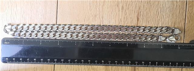 925 silver curb chain, 20-inch length, 86.7g, unbranded jewelry chain with a classic curb link design
