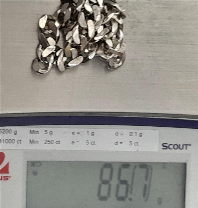 925 silver curb chain, 20 inch length, 86.7g, unbranded jewelry chain with a classic curb link design.