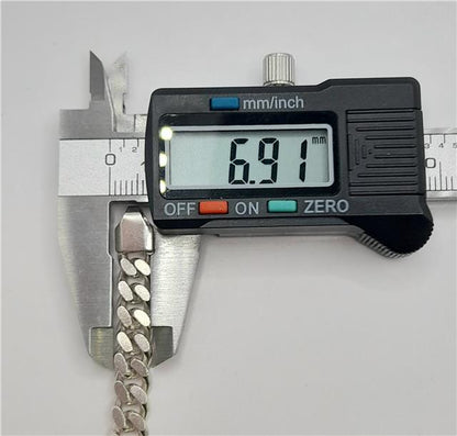 Unbranded 925 silver curb chain, 16 inches long, 48g weight with detailed links, shown on a plain background.