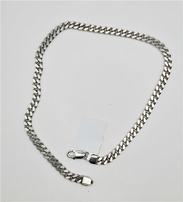 925 silver curb chain, 16 inches long, 48g, unbranded jewelry chain with classic curb link design.