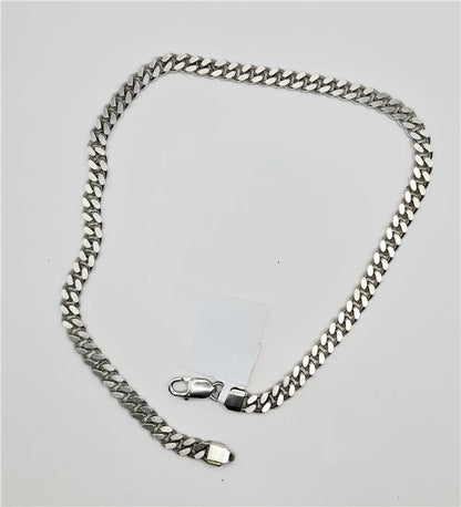 925 silver curb chain, 16 inches long, 48g, unbranded jewelry chain with classic curb link design.
