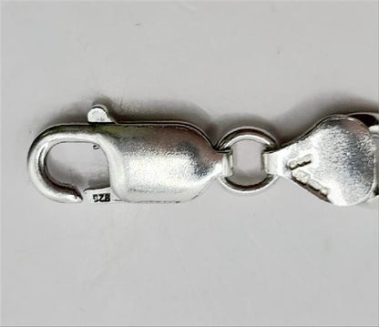 925 silver Figaro chain, 18 inch length, 37.7g, unbranded jewelry chain with distinctive linked design.