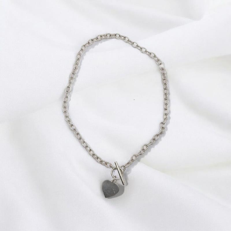 925 silver heart chain weighing 29.7 grams, featuring a delicate heart design, unbranded jewelry chain for everyday wear